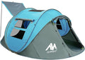 4 Person Pop Up Tents for Camping - AYAMAYA Waterproof Instant Family Tents with Skylight &amp Removable Rainfly Upgraded Large Size with 2 Doors -Automatic Easy Setup Beach Tent with Poles