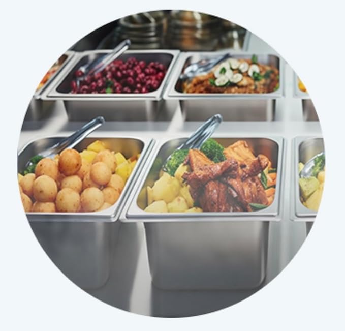 5 Pack Stainless Steel Hotel Pans1/3 Size6 Deep Steam Table PanCommercial Food Storage Containers Stackable Metal Steamer Pan for Hotel Restaurant Buffet Party (1/3 Size x 6 Deep)