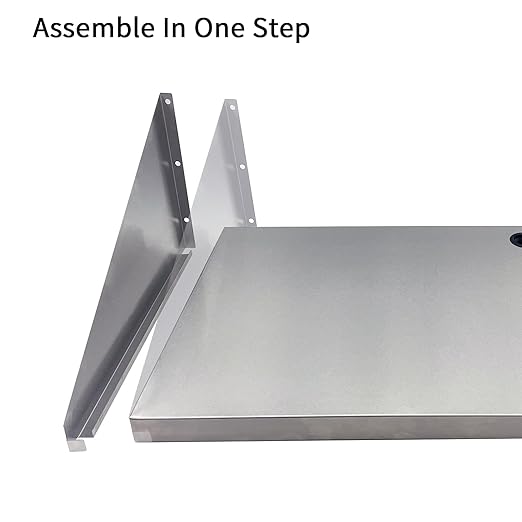 Stainless Steel Microwave Shelf with Upgraded Drywall Anchors15x20 180 lb Heavy Duty Metal Appliance Wall Mount Floating Shelving.