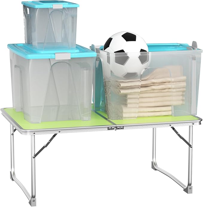 60 x 40 x 26cm - Folding Camping Table Wedding Table Portable Foldable Picnic Tables for Outdoor Indoor Catering Garden Party Buffet Coffee Card Barbecue with Carrying Handle Easy to Clean Green