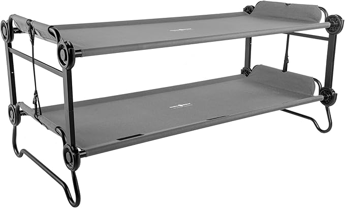 Disc-O-Bed XL Outdoor Modular 2 Person Double Camping Cot Portable Bed with 2 Height Options for Adults Sleep Solution for Tents Grey