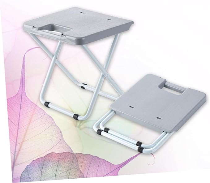 Yardwe Portable Folding Stool Lightweight Collapsible Chair for Camping Fishing and Outdoor Activities Heightened Design Easy to Carry Grey