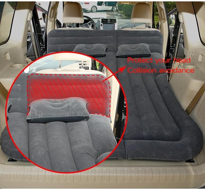 Car Inflatable Mattress for Ford Explorer 2016-2022 2023 2024 2025 2026 Portable Car Air Bed Rear Trunk Camping Bed Back Seat Air Mattress Folding Air Bed CushionBeige
