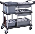 Commercial Products Standard Bus Box/Utility CartGray Large Bus Tub Plastic Heavy Duty Restaurant Wash Basin/Dish Washing Tub for Kitchen Organization/Storage (THA52)