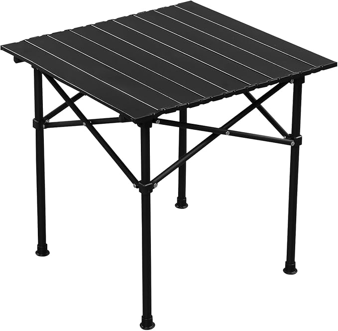 Folding Camping Square Table Portable Beach Table for 2-4 Persons Ultralight Collapsible Tables with Carry Bag Outdoor Camp Tables for Travel Hiking Backyard BBQ PartyLoads 220 Lbs 20x20 InBlack
