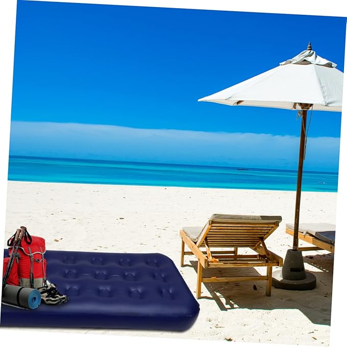 1Pc Mattress Single Inflatable Sleeping Mat for Camping Travel and Outdoor Use Comfortable Flocking Design Compact Easy to Carry for Sleepovers