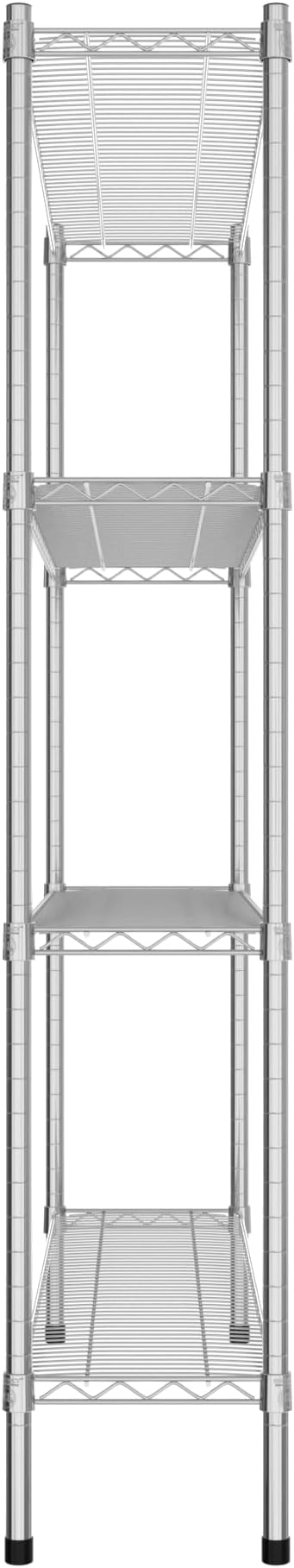 Commercial NSF Listed Chrome Stationary Wire Shelving Kit 12 x 48 x 64 with 4 Shelves Perfect for Warehouse Walk-in Refrigerator Freezer Grocery Store Restaurant Dishroom