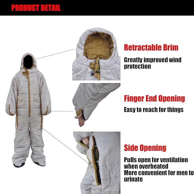 Adults Wearable Sleeping Bag Humanoid Sleeping Bag Indoor Outdoor Full Body Sleeping Bag for CampingTraveling Hammocks Hiking Backpacking Lounging