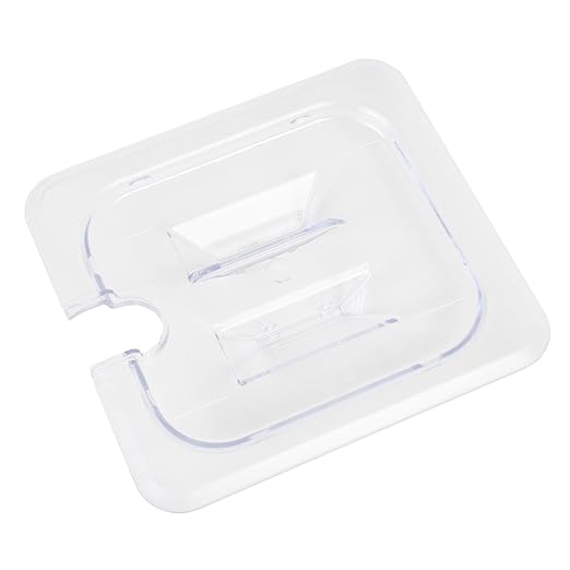 Thunder Group PLPA7160CS Food Pan Cover 1/6 Size Slotted Built-in Handle Shatter and Scratch Resistant Dishwasher Safe Polycarbonate Clear NSF Pack of 12