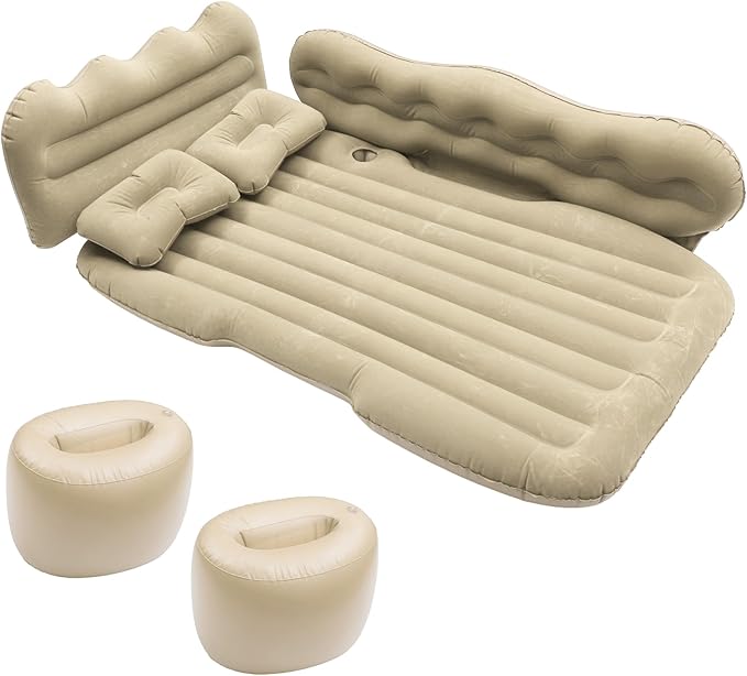 Car Air Mattress Sleeping Mat Comfortable 50.39x30.31x5.91 Back Seat Bed Camping Air Mattress Bed with Pillows for Car SUV