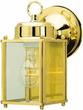 Westinghouse Lighting 6693600 One-Light Exterior Wall Lantern Polished Brass Finish on Steel with Clear Glass Panels