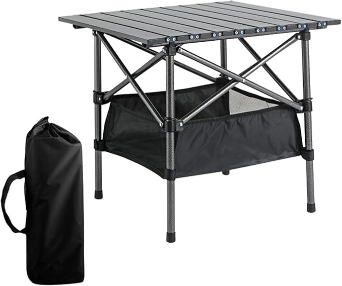 Outdoor Folding Portable Picnic Camping Table Easy Carry Folding Table with Storage Bag Heavy Duty for RV BBQ Cooking Indoor Outdoor Party Patio Picnic (Small)
