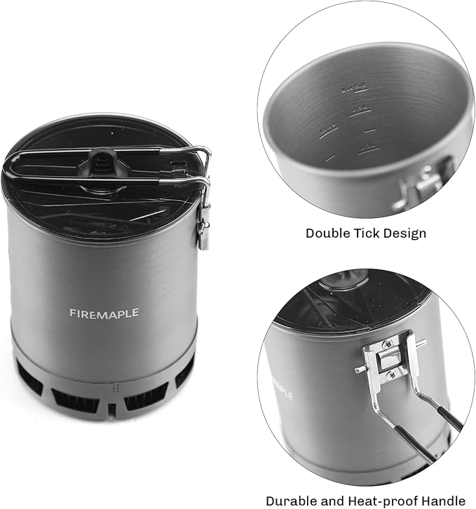 Fire-Maple Petrel Quickboil Pro Ultralight Cooking System – Compact &amp Fast-Boiling Backpacking Stove Pot Set Ideal for Hiking Solo Camping Travelling Hunting Trips etc | FMC-G3