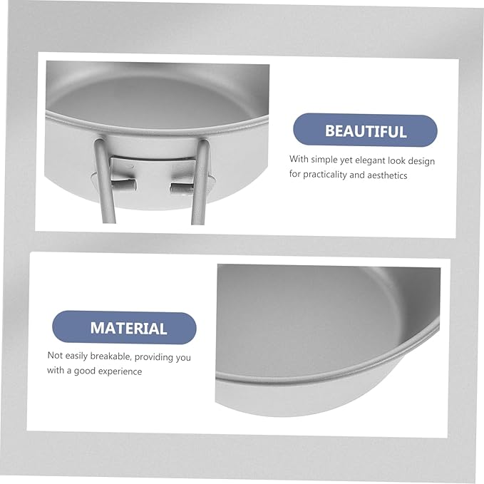 CHILDWEET Portable Titanium Camping Bowl with Folding Handle Lightweight Outdoor Dish for Hiking Picnics and Salad Versatile Tableware for Travel and Outdoor Dining