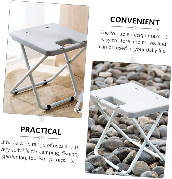 Yardwe 1pc Folding Stool Seat Lightweight Portable Garden Chair for Outdoor Activities -Skid Design Compact Versatile for Camping Picnics and Home Use