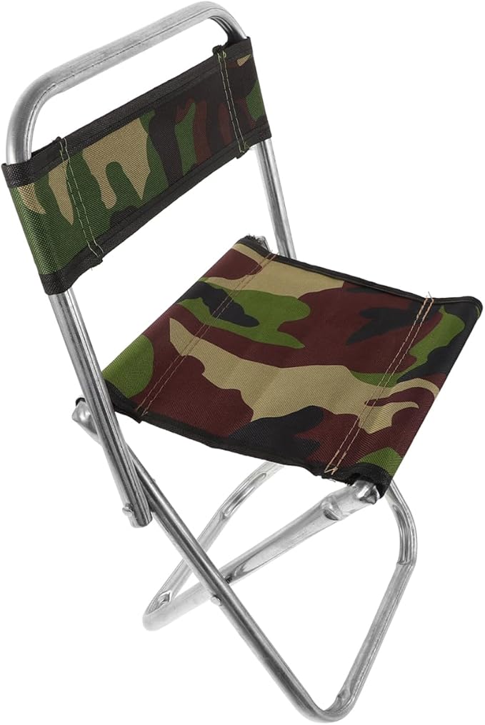 Portable Folding Chair Large Size Lightweight Camping Seat for Outdoor Fishing Hiking Garden Use Camouflage Collapsible Seat