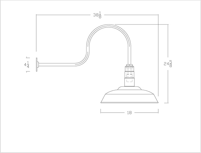 AGB102-AS20-BLUE Gooseneck Barn Light - Blue Outdoor Dome with Incandescent Downlight | Wall-Mount Fixture for Patios Gardens Pathways and Large Outdoor Living Spaces