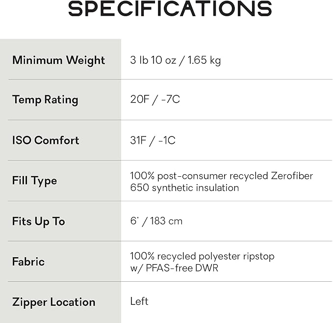 NEMO Equipment Tempo | Men's and Women's 20 &amp 35 Degree Synthetic Sleeping Bags