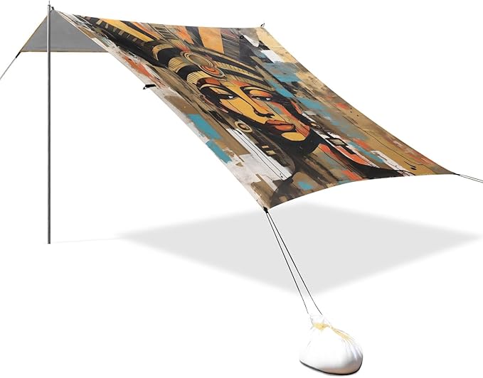 Camping Sun Shelters Ancient Egypt Woman Beach Canopy 126 * 110.2in