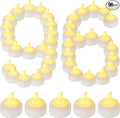 96 Pack Waterproof LED Floating Tea Lights Flameless Flickering Battery Operated Outdoor Tealight Candles White Water LED Votive Candle Bulk for Wedding Centerpiece Vase Halloween Decorations