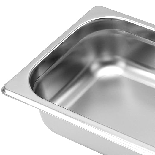 SOUJAP 8 Pack Steam Table Pan 1/3 Size x 2.5 Inch Deep Stainless Steel Anti-Jamming Food Cooking Pan Steam Table Pan Hotel Pan for Buffet Restaurants Catering Supplies