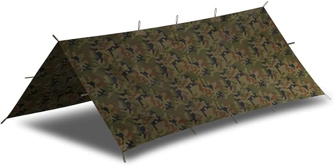 Helikon-Tex SuperTarp Small - Polyester Ripstop Tarp - Tarp - PL Woodland - Outdoor Bushcraft Hunting Survival