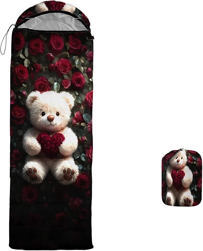 AILONEN Cartoon Camping Sleeping Bag for Boys Girls AdultsLightweight &amp Waterproof3 Season Warm &amp Cold WeatherPortablePrinted Sleeping BagTravelingCampingHiking