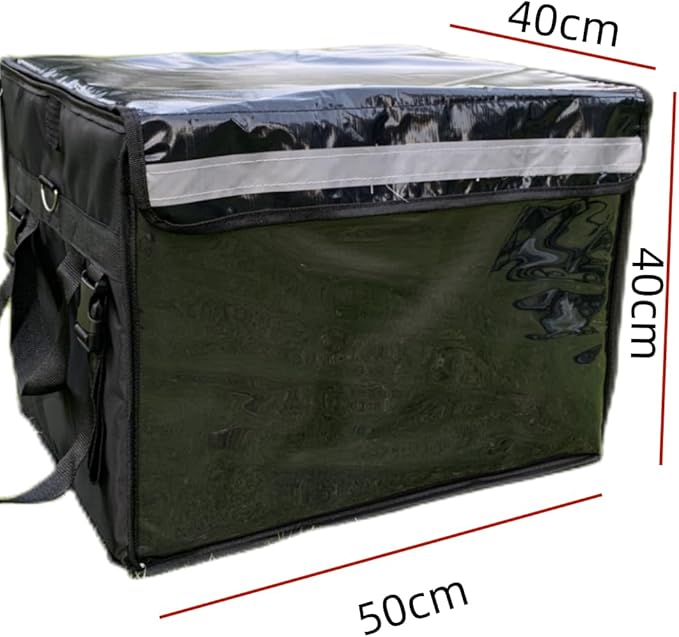 SA&ampMC Pizza Food 62L Delivery Bag Bundle with Rear Plastic Rack for Motorcycle Delivery Drivers