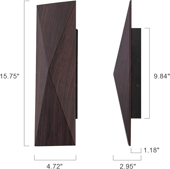 LED Outdoor Wall Sconce in Dark Walnut Finish Warm 3000K Light 15.75 Outdoor Waterproof Patio Wall Light Fixtures for Exterior House Front Door Garden Garage Porch