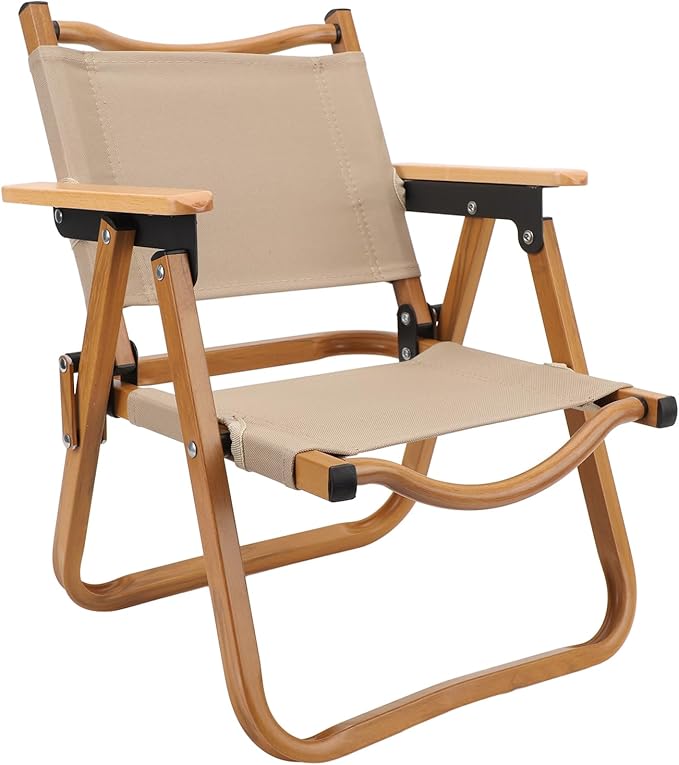 Kids Camping Chair Stylish Foldable Camp Chair for Children Under 6 Years Old for Travel Camping Garden Lawn | Aluminum AlloyWoodCanvas
