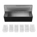 6 Compartments Fruit Holder ABS Multifunctional Condiment Caddy with Lid for Kitchen Bar KTV Separated Storage Container for Fruits Snacks