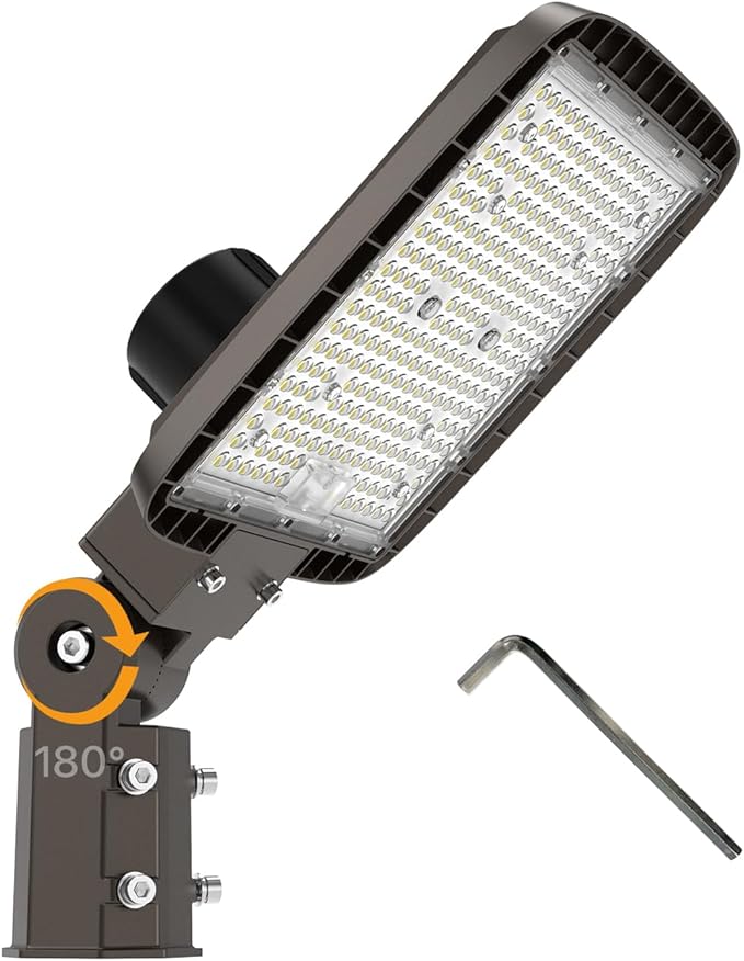 200W LED Parking Lot Light with Replaceable External Driver 30000LM Flood Light 5000K T3 Lens Dusk to Dawn Photocell AC100-277V IP65 Waterproof Outdoor Commercial Area Lighting