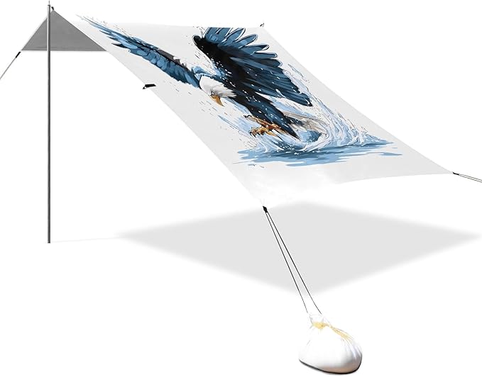 Camping Sun Shelters Eagle Flying Over Water Beach Canopy 126 * 110.2in