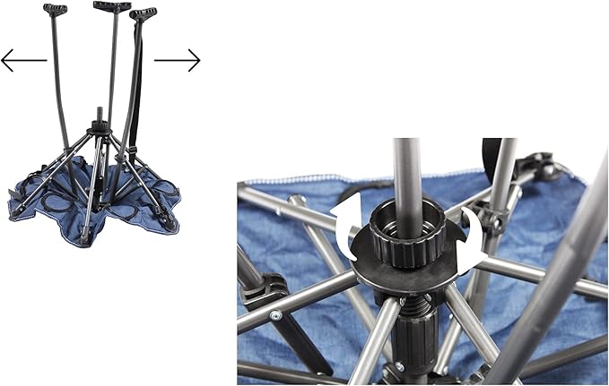 Zenithen Indoor Outdoor Portable Foldable High Tension Metal Framed Fabric Table for Camping Backyard Parties Outdoor Activities Sporting Events and Vacation Dark Blue (Pack of 1)