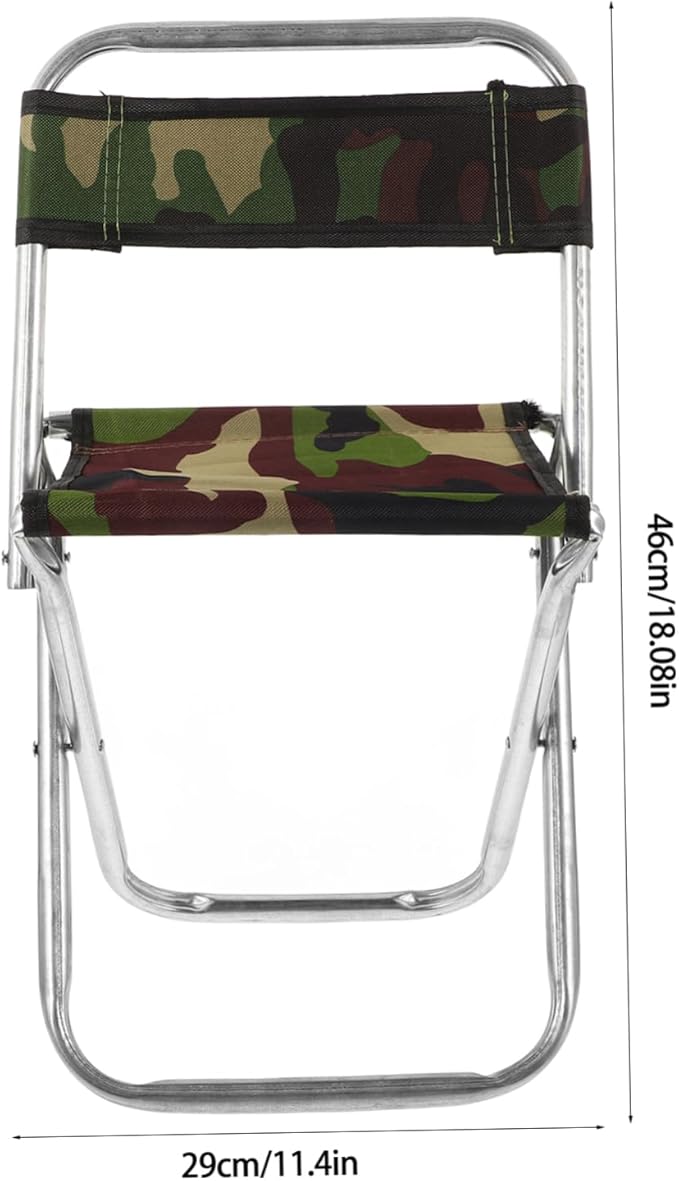 Large Portable Folding Stool Metal Backrest Fishing Chair Camping Gear Material