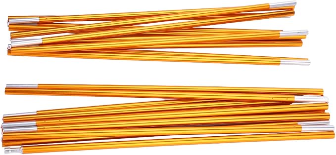 Durable Aluminum Alloy Ten Poles Support Bars for Camping Tents Easy Setup and Portable Design Corrosion Resistant Gold Color 2Pcs Pack