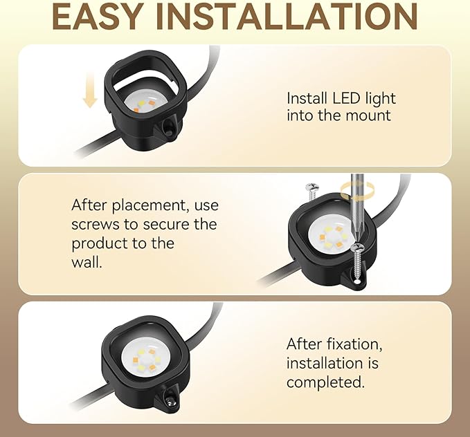 FORHOGAR 60PCS Mounting Brackets Compatible with Govee Outdoor Lights Pro H706 Light Clips for Govee Permanent RGBIC LED Lights 3M Glue Replacement Outdoor Lights Decor Extension(Black)