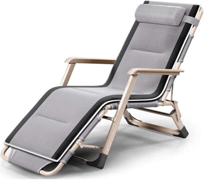 FWZJ Patio Lounge Chairs Sun Lounger Chair Recliner Nap Folding Beach Chair Lunch Break Nap Chair Leisure Folding Deck Chair Office Folding Bed Outdoor (Green)