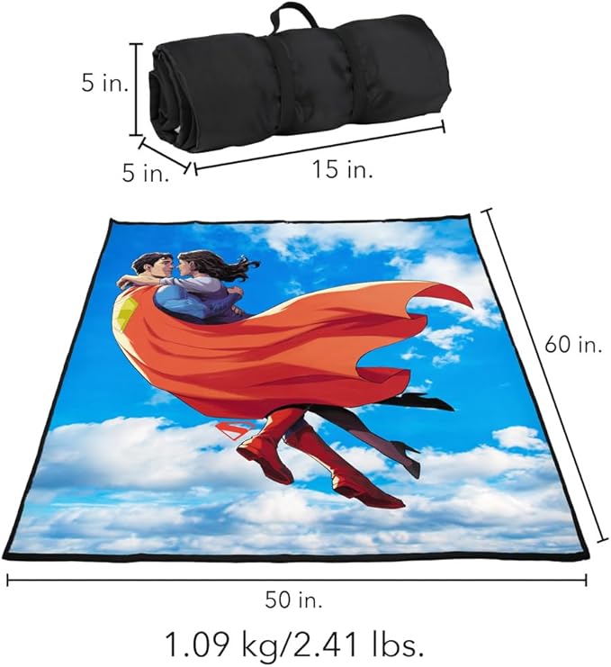 LOGOVISION Superman (2025) Superman Lois Embrace Clouds Outdoor Blanket for Picnic Beach Camping Park Tailgate 50x60