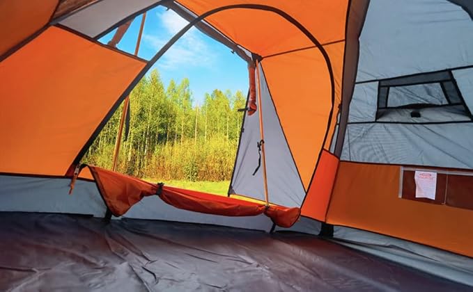 Camping Tent 2 Person Aluminum Poles Tent with Bike Shed and Rainfly-Portable Dome Tents for Camping