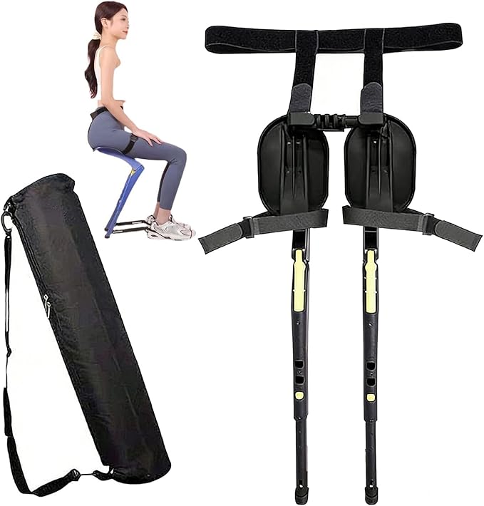 Wearable Portable Seat Lightweight Chair Exoskeleton Chair Wearable Portable Seat with Storage Bag Invisible Seat Leg Brace Stool for Take the Subway