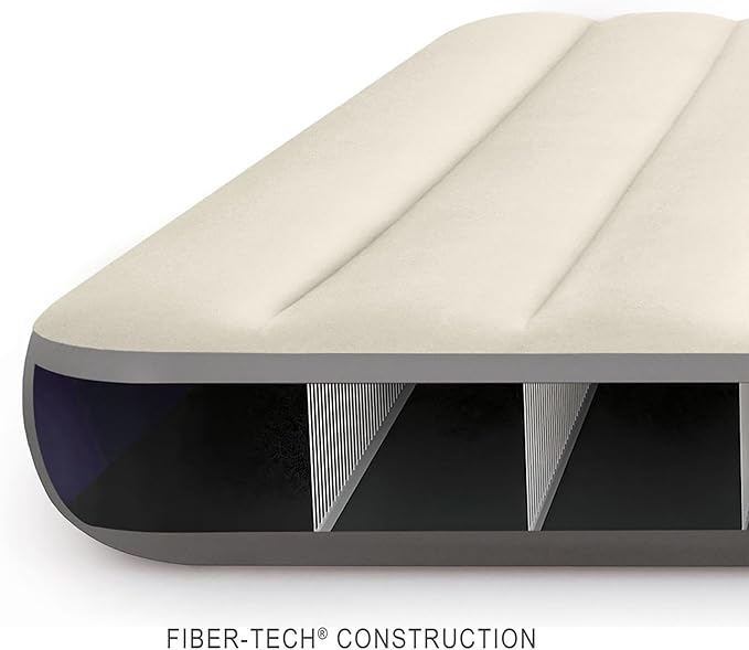 Intex 64101E Dura-Beam Standard Single-High Air Mattress: Fiber-Tech – Twin Size – 10in Bed Height-– 300lb Weight Capacity-– Pump Sold Separately(Pack of 4)