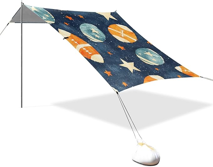 Rugby Pattern (51) Camping Sun Shelter Beach Tent Portable Beach Sun Shade Outdoor Canopy for Camping Trips Fishing Picnic