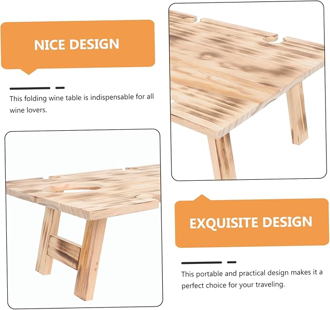 Totority Boho Folding Picnic Table Portable Outdoor Table Folding Camping Desk for Travel