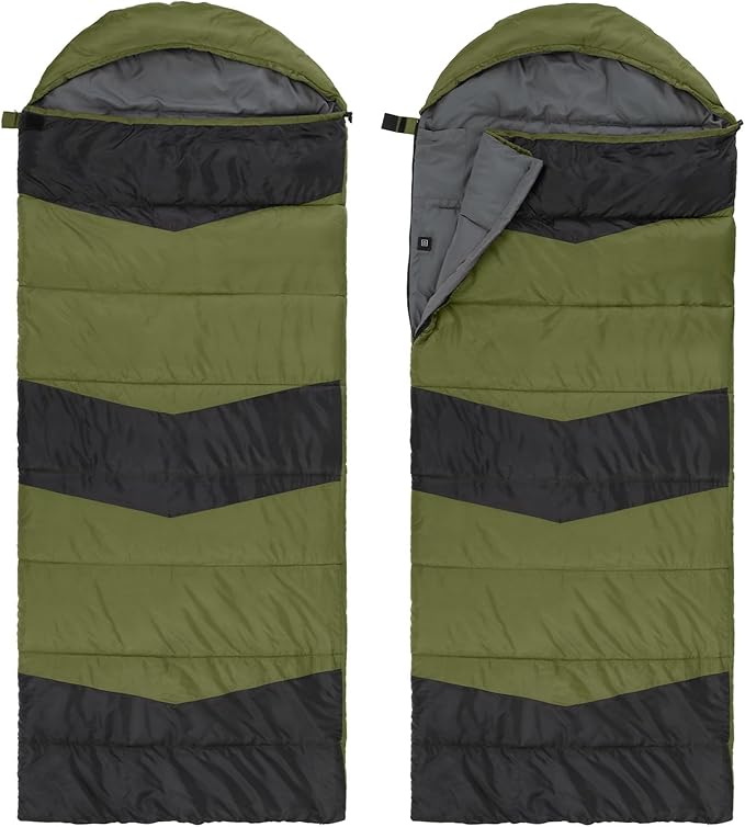 Sleeping Bags for Adults Cold Weather &amp Warm Rectangular Backpacking Camping Bag Lightweight Waterproof Compact Essentials Gear Accessories Hiking Sleep Must Haves