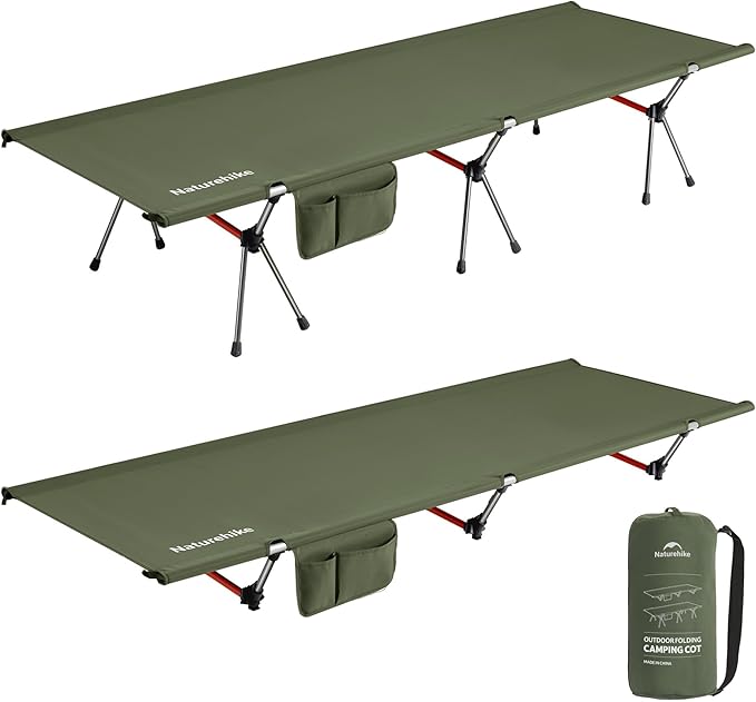 Naturehike ArmyWild Folding Camping Cot Height Adjustable Ultralight Backpacking Cot Portable Camping Bed for Camping Hiking Travel Home