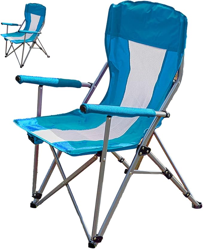 Topyond Portable Camping Chair Strong Iron Structure Folding Chair with 600D Oxford Cloth Outdoor Chair with Cup Holder for Fishing and Outdoor Leisure Activities