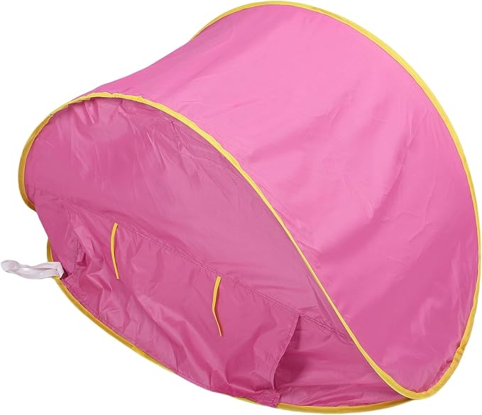 Pop Up Baby Beach Tent Infant Sun Shelter with Built in Pool Storage Pockets Windproof Frame for Travel Camping Beach Garden (Pink)