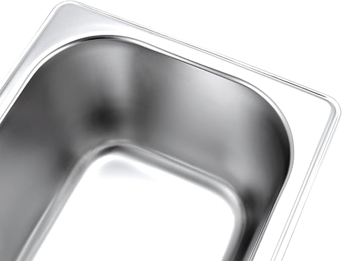 JAPCHET 8 Pack 1/6 Size 2-1/2 Inch Deep Steam Pan Steam Table Chafer Pan Stainless Steel Hotel Pan Food Pan for Buffet Restaurants Catering