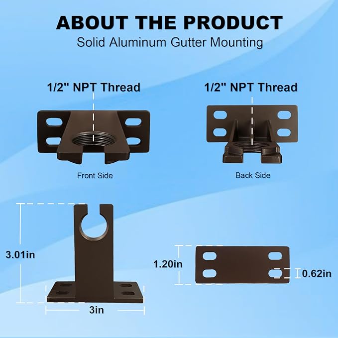 Landscape Lighting Gutter Brackets Mounting Bracket Base Plate for Spotlights Spot Flood Lights Outdoor Landscape Lighting Mounting Accessories Die-Cast Aluminum Bronze Pack of 6